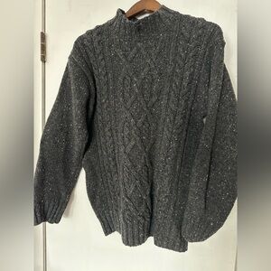 Irish Wool & Cashmere Cable Knit Turtleneck | Aran Sweater Market | Large